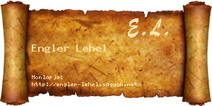 Engler Lehel névjegykártya